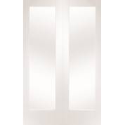 White Primed Pattern 10 Internal French Door Pair Clear Glass